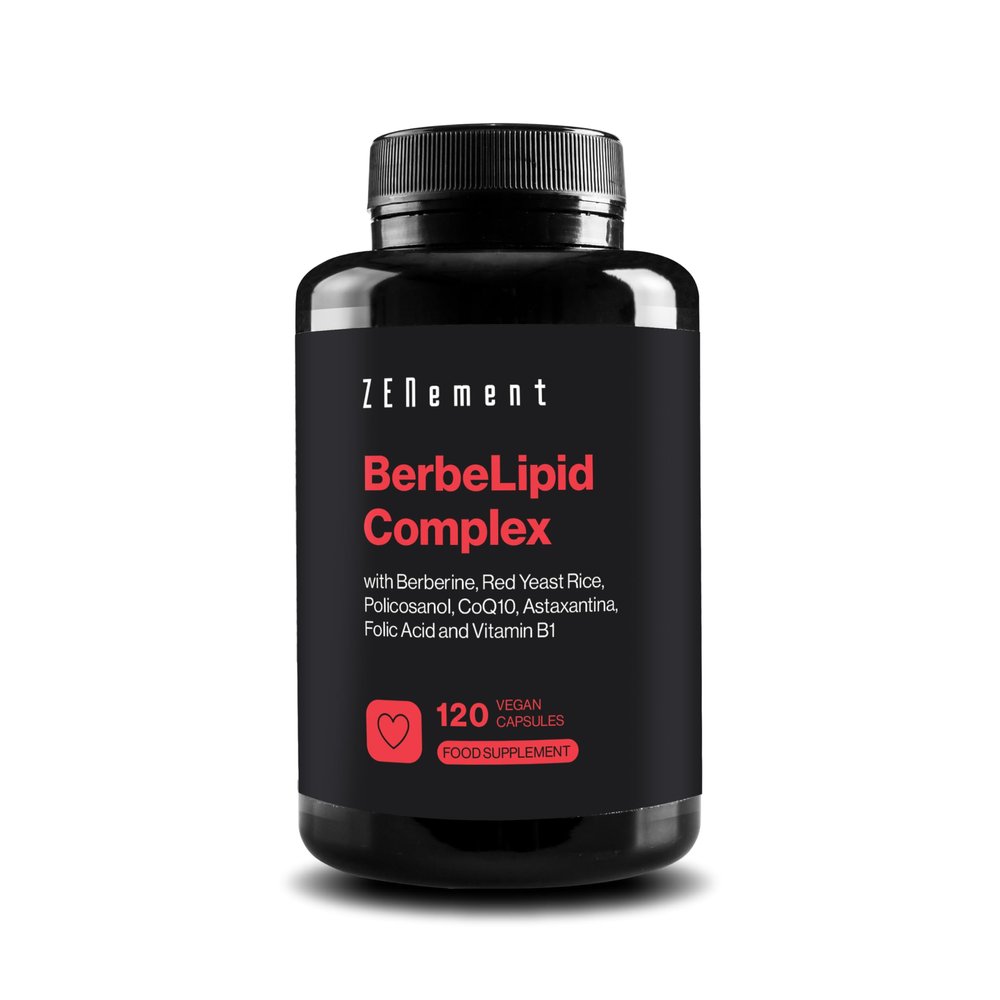 Berberine HCL Supplement, 120 Vegan Capsules | High Strength with Red Yeast Rice, Policosanol, Q10, Astaxanthin, Folic Acid and Vitamin B1 | Supports Healthy Blood Sugar | Zenement