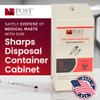 Post Medical - Sharps Cabinet, Sharps Disposal Container Storage, Sharps Container Wall Mount for 1.5 Quart Post Medical Biohazard Containers, Sharps Containers with Lock & Key, Powder-Coated Steel view 2