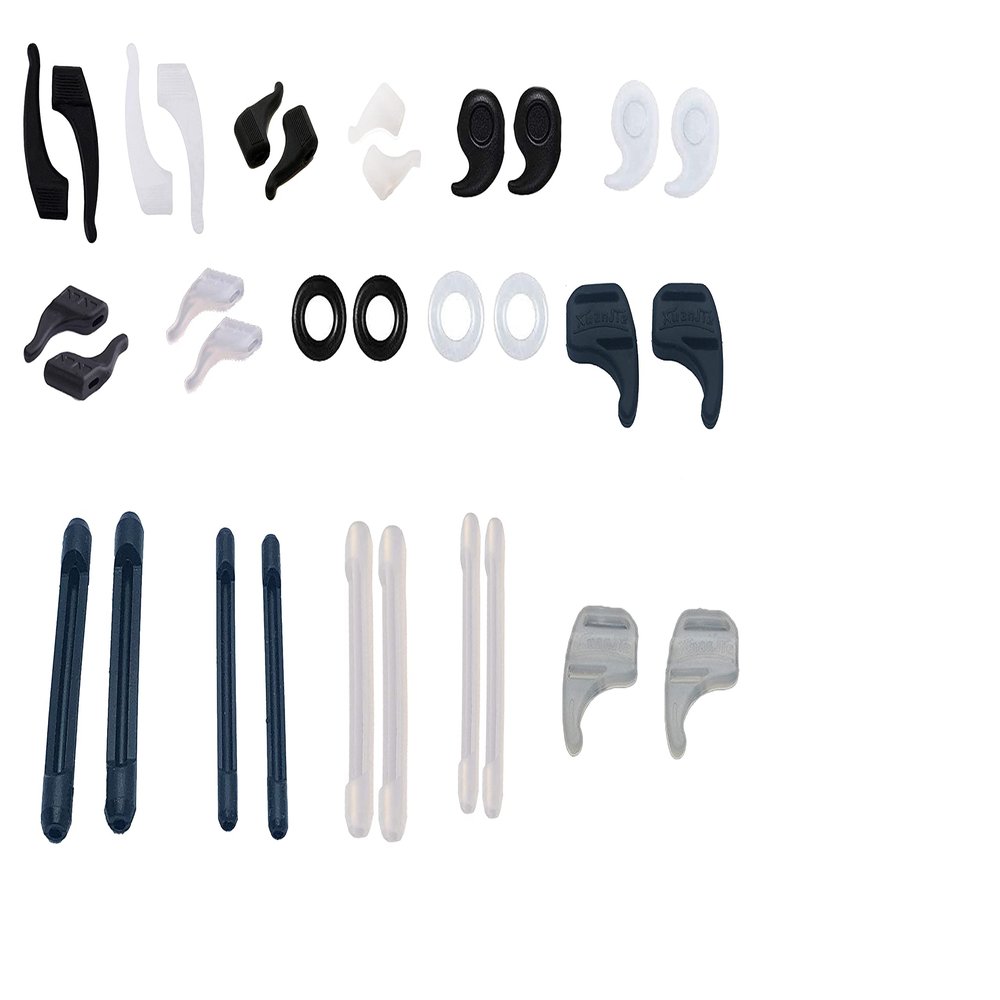 16 Pairs Ear Grip Glasses, Specs | Anti-slip Protector Sunglass, Spectacles| Silicone Ear Piece Hook Eyeglasses Stopper, Retainer, Temple, Tip, Tighter, Holder, non-slip sleeves | Black and White