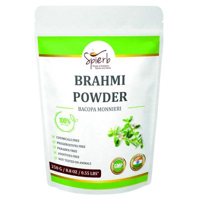 Spierb Brahmi Powder - 250gm 100% Natural Chemical Free Powder for Hair Growth | Bacopa Monnieri | Strengthen Hair | No Preservatives or fragnance added