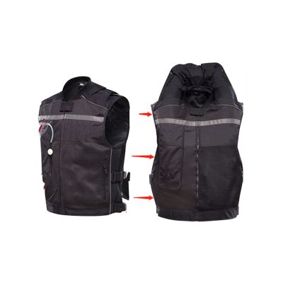Motorcycle Vest with Airbags Riding Reflective Vest Reusable Equestrian Vest (S-2XL, Not Equipped with CO2 Ink Cartridges) (Color : Black, Size : S)