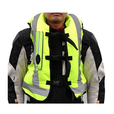 Men's Riding Vest Motorcycle Airbag Vest with Reflective Belt, Repeatability for Outdoor Rides, Equestrian Sports, Venture Sports, Men's Ladies Can Be Used (Color : Green, Size : L)