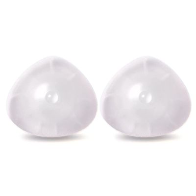 DFGGE Men Women Triangle Clear Silicone Breast Forms for Crossdresser Cosplay Mastectomy Prosthesis Transgender Transvestite Fake Boobs Bra Enhancer Inserts,B~cup400g/pair
