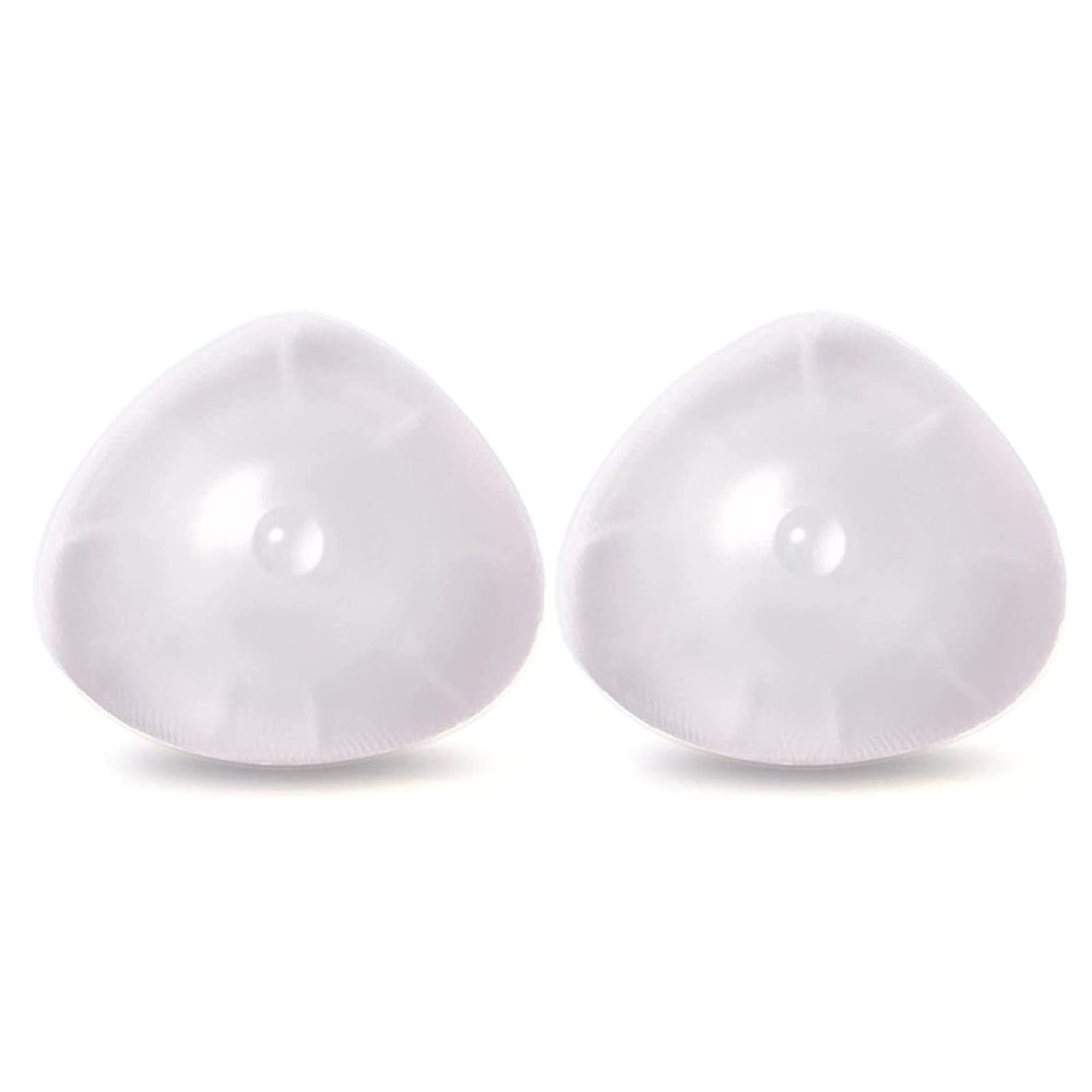 DFGGE Men Women Triangle Clear Silicone Breast Forms for Crossdresser Cosplay Mastectomy Prosthesis Transgender Transvestite Fake Boobs Bra Enhancer Inserts,B~cup400g/pair