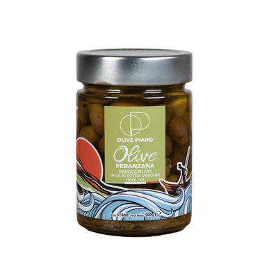 Agricola Piano - Pitted Peranzana Olives Seasoned - Ancient Recipe with EVOO and Spices, Delicious, Italian