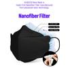 AIRQUEEN 3-Layer Nano-Filter Face Mask for Adults, Black 20 Pack, Lightweight and Breathable Face Mask, Reusable Face Mask view 2