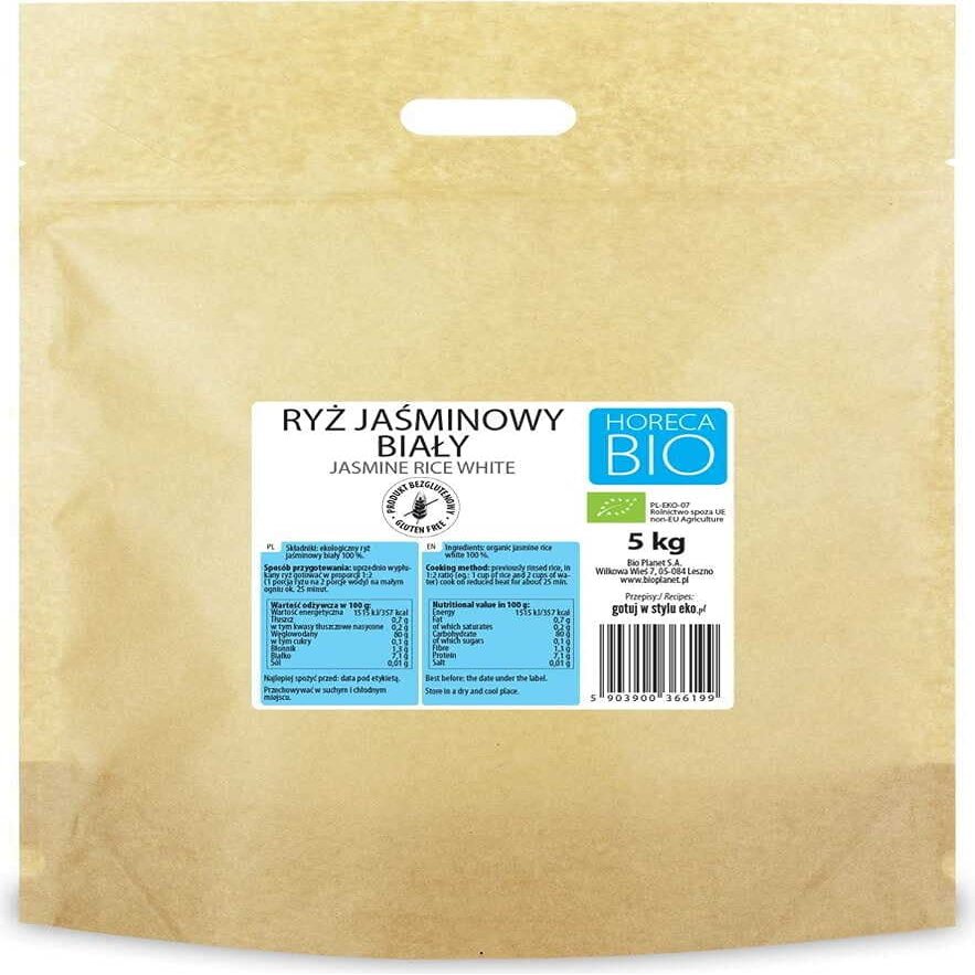 White Jasmine Rice Gluten-Free BIO 5 kg - HORECA