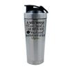 500ml Aluminium Shaker Bottle for Supplement Shakes - Easy Clean, Durable Cup A wise woman once said I'm out of here funny Present for colleagues, Friends, Coworker. (Silver) view 1