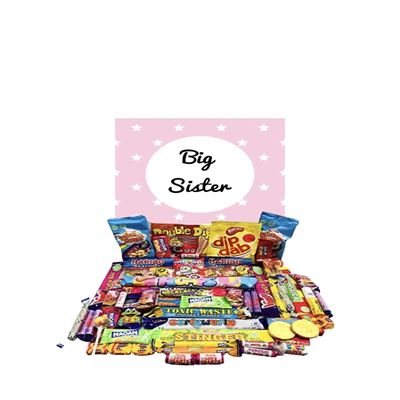 Big Sister pick n mix The ultimate retro sweet selection 70s 80s Box sweet Hamper -Present gift for New Baby