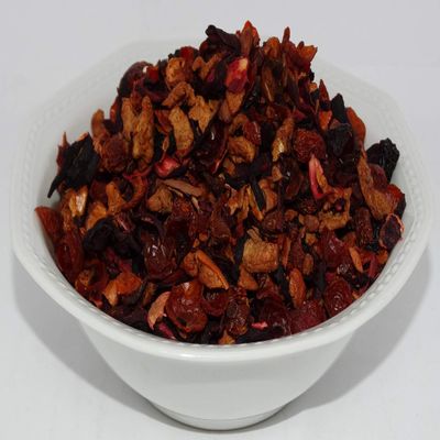 100g Apple and cinnamon fruit tea loose mixture with apples and cinnamon in a resealable bag
