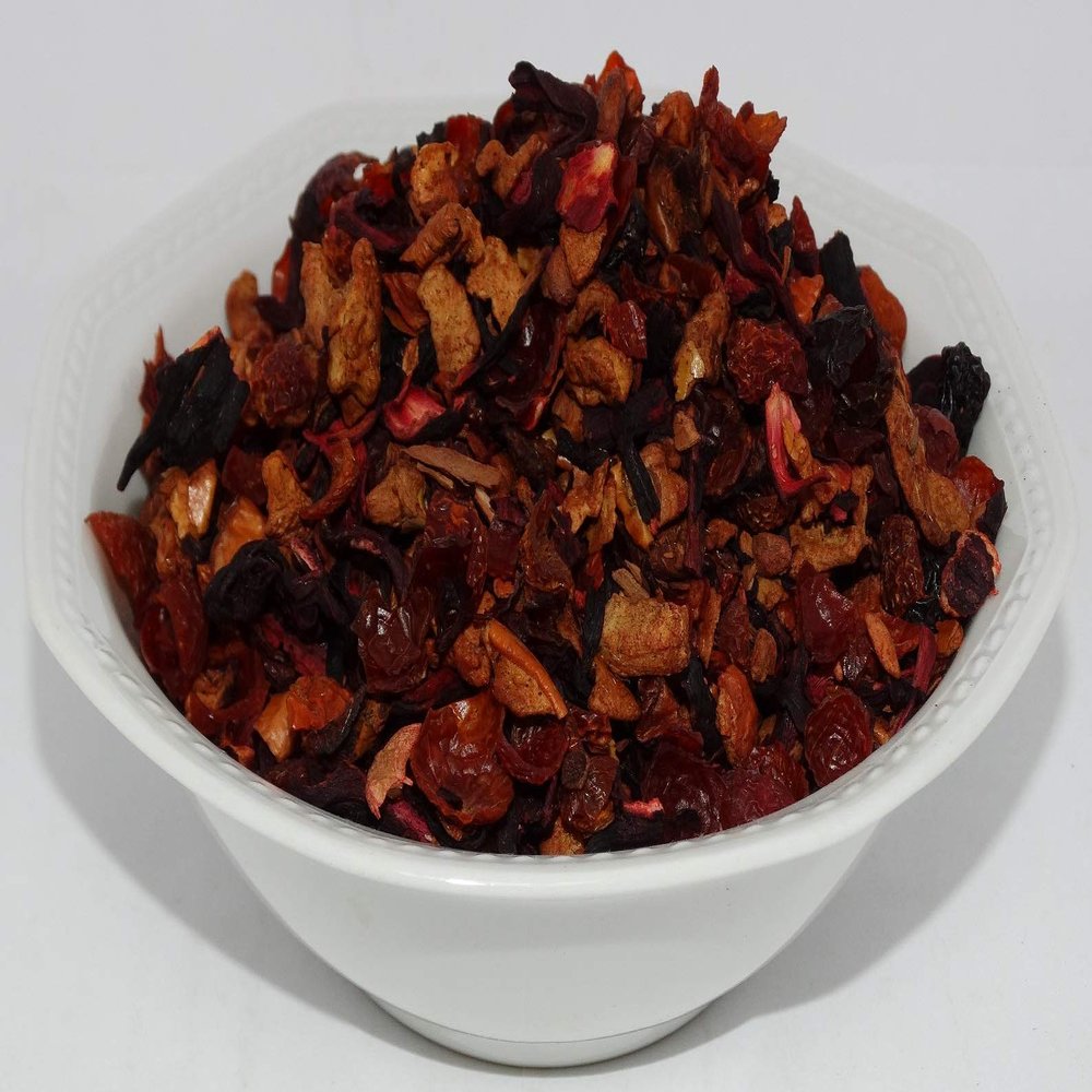 100g Apple and cinnamon fruit tea loose mixture with apples and cinnamon in a resealable bag
