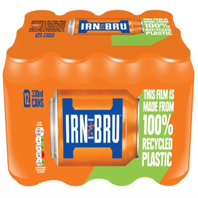 IRN-BRU Regular, 12 Pack Iconic Flavoured Fizzy Drink Multipack Cans - 12 x 330ml Cans