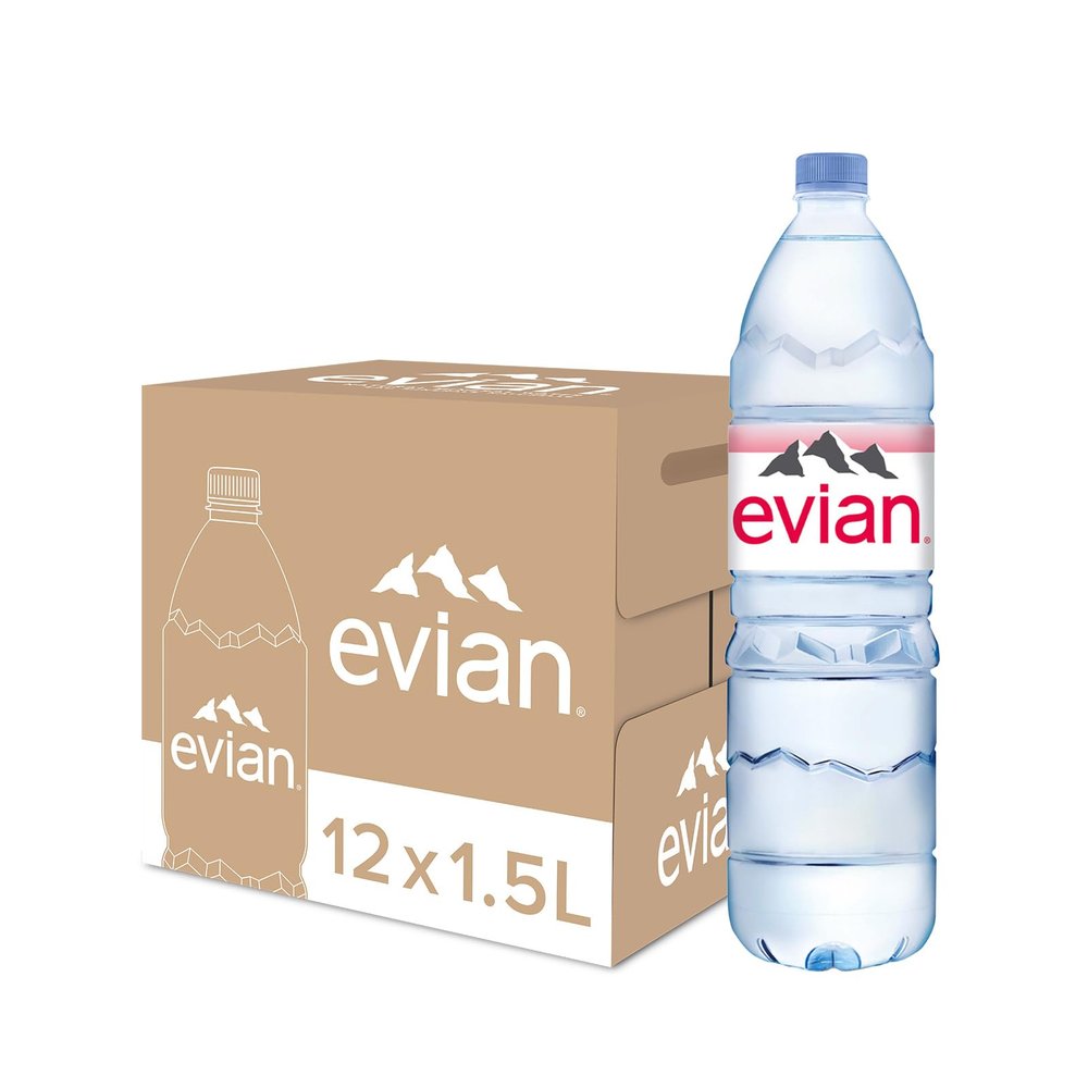 evian Mineral Water 1.5L, (Pack of 12)