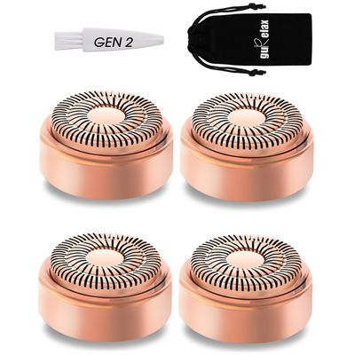 Replacement Heads for Flawless Hair Remover, Gen 2 Replacement Blades for Finishing Touch Facial Hair Removal for Women, Painless Razor Head for Face with Gurelax Flannel Bag (4pcs)