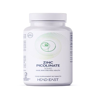 Head East Zinc Picolinate |60 Tablets  2 Month Supply | Vegan | Hair, Skin, Nail Health | Physical and Mental Wellbeing | Sugar Free | 100% Biodegradable Packaging |Sugarcane Bottle