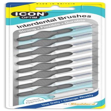 Stoddard Icon Grey Standard Interdental Brushes - 8 Brush Plus 2 Free Brush in 1 Pack