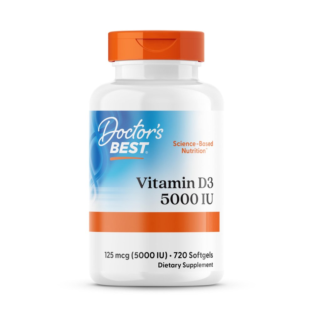 Doctor's Best, Vitamin D3, 5,000 IU, High Dose, Depot Weekly Dose, 720 Softgels, SOYA Free, Gluten Free, Non-GMO