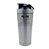Getagift 500ml Aluminium Shaker Bottle for Supplement Shakes - Easy Clean, Durable Cup The Most Amazing Mum, Birthday, Mother's Day. (Silver) view 1