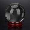 Clear Divination Crystal Ball 50mm, Crystal Ball with Wooden Stand for Decorative Ball, Lensball Photography, Feng Shui, and Fortune Telling Ball view 2