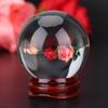 Clear Divination Crystal Ball 50mm, Crystal Ball with Wooden Stand for Decorative Ball, Lensball Photography, Feng Shui, and Fortune Telling Ball view 3
