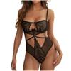QQQQC Women's Nightdresses & Nightshirts Transparent Lace Women Sexy Lingerie Nightgown Set-Black_M view 1