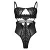 QQQQC Women's Nightdresses & Nightshirts Transparent Lace Women Sexy Lingerie Nightgown Set-Black_M view 4