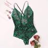 QQQQC Women's Lingerie Sets Sexy Women Lingerie V-Neck Underwear Set-Green_S view 4