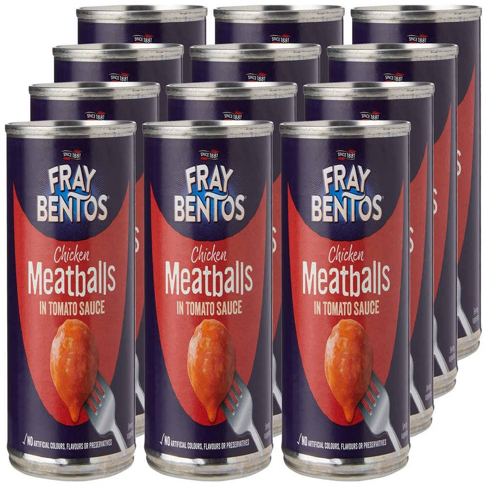 Fray Bentos Chicken Meatballs in Tomato Sauce, Microwaveable, Tinned Meat Balls, Bulk Pack, 380 g, (Pack of 12)