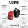 Gymreapers Floss Muscle Bands for Recovery & Flossing Sore Muscles and Increasing Mobility - Compression Stretch Band Pair with Carrying Case (Black/Red Pair, 1 Medium - 1 Heavy Strength) view 2