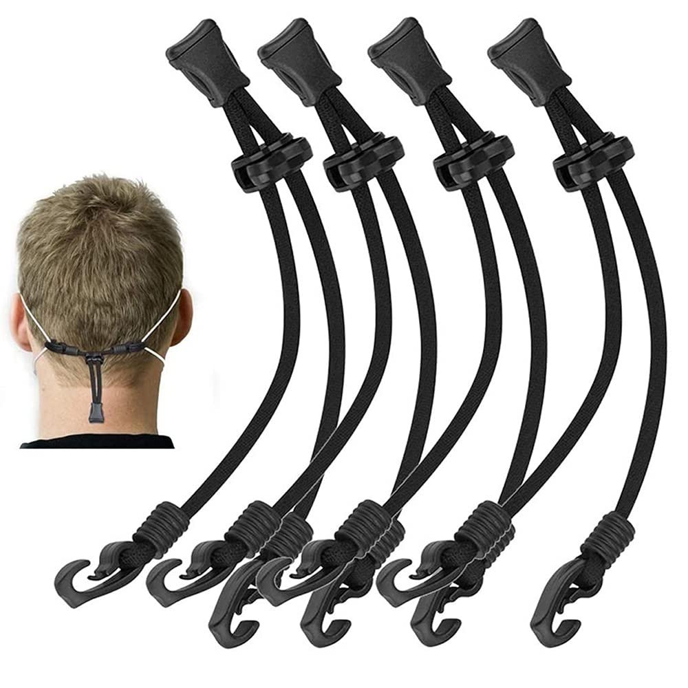 Adjustable Mask Extender Rope for Adult and Kids,4 Pack Mask Strap Extension Hook Face Mask Ear Protector for Relieving Long-time Wearing Ears' Pain