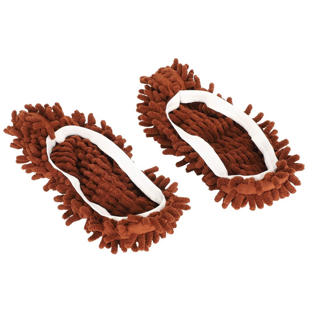 10pcs Reusable Chenille Mop Slippers Floor Cleaning Shoes, Dust Hair Cleaner Accessory for Office Bathroom Kitchen(2#)