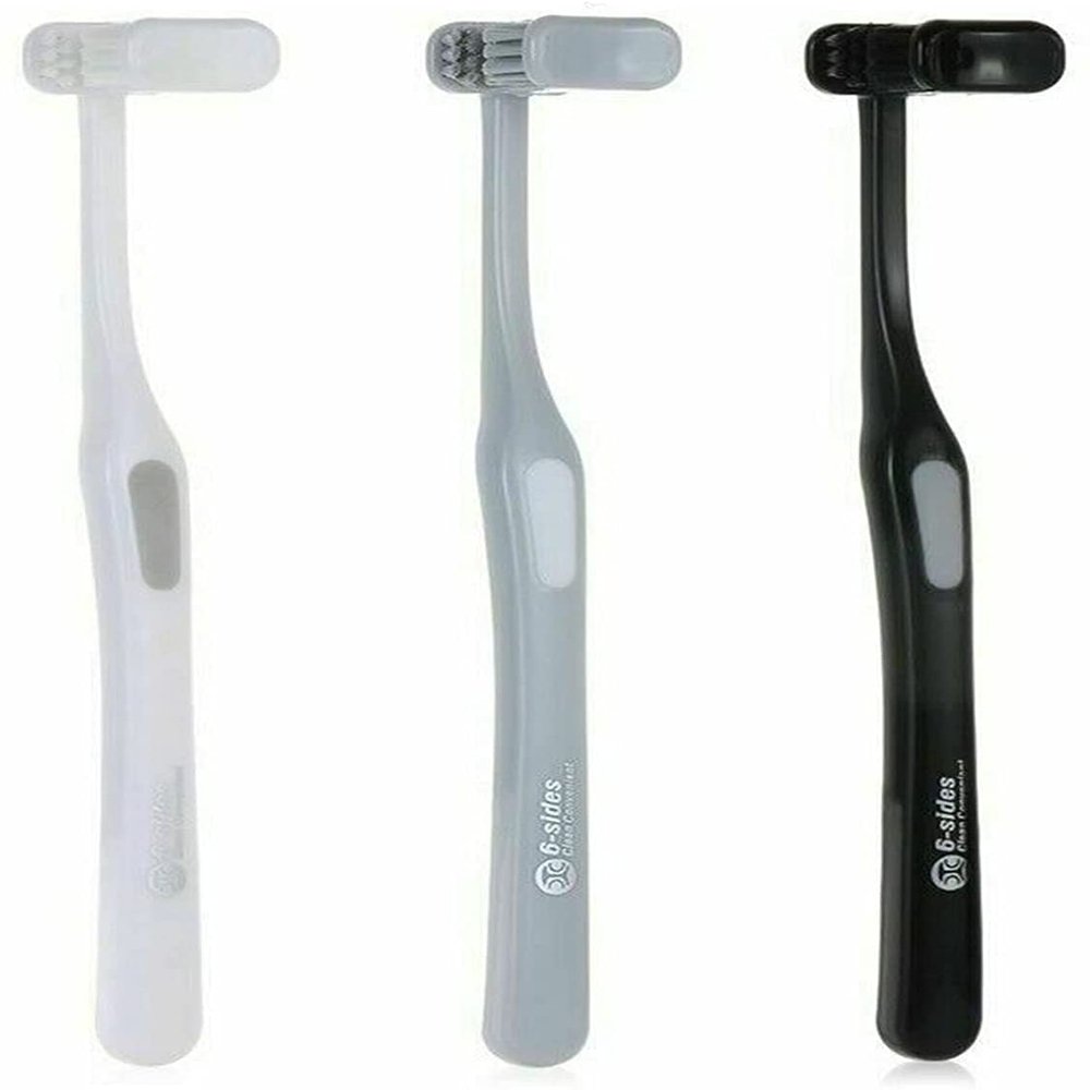 3 Pcs 6 Sided All Rounded Toothbrush, Special Needs Adult Soft Bristles Soft and Gentle, Gentle Clean Tooth to Completely Cover The Toothbrush, Protect Sensitive Gums