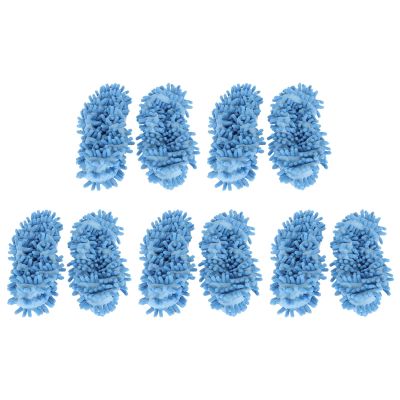 10pcs Reusable Chenille Mop Slippers Floor Cleaning Shoes, Dust Hair Cleaner Accessory for Office Bathroom Kitchen(1#)