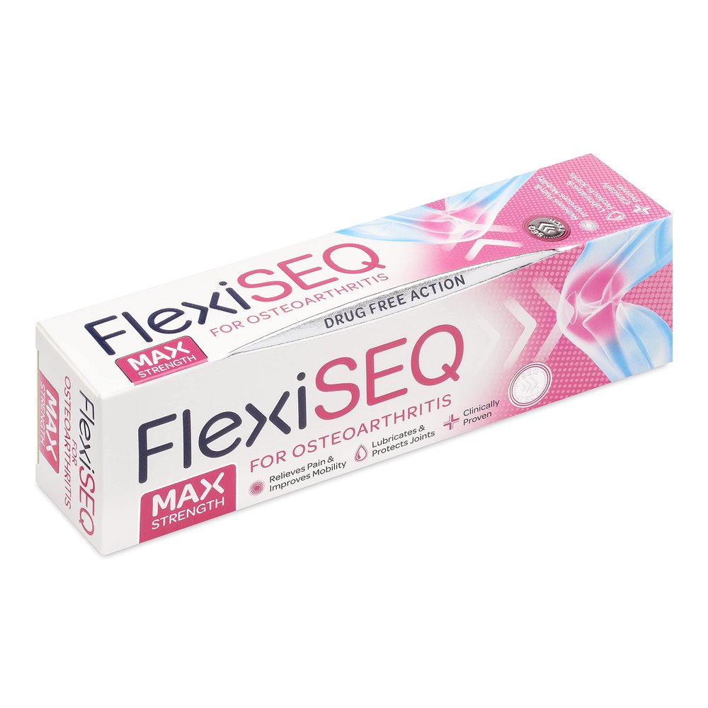 FlexiSEQ Max Strength 100g Gel, Topical Gel for Osteoarthritis | Drug Free | for All Synovial Joints Including Knees, Hands, Hips and Shoulders