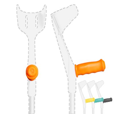 MySleeve - Crutches handle pads, Crutch Handle Covers with Gel Pads, Prevents Falling Crutches and Sore Hands, Comfy Crutch Grips with Magnet - Orange (2 Pieces)