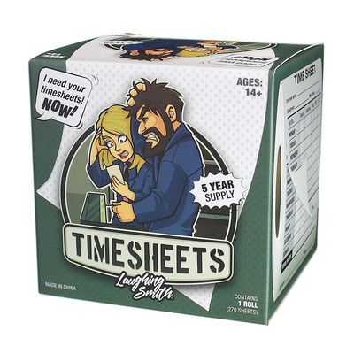 Time Sheet Funny Toilet Paper - Humorous Retirement Gifts for Men & Women - Joke Novelty Toilet Roll - Gag Gifts - Retired Fun - Office Pranks - for Boss, Adults, Dad, Colleague - Laughing Smith