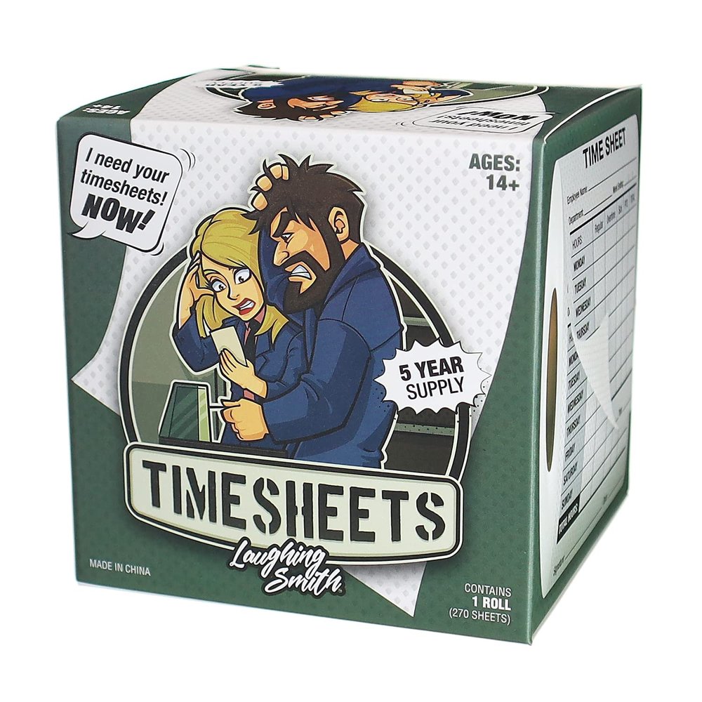 Time Sheet Funny Toilet Paper - Humorous Retirement Gifts for Men & Women - Joke Novelty Toilet Roll - Gag Gifts - Retired Fun - Office Pranks - for Boss, Adults, Dad, Colleague - Laughing Smith