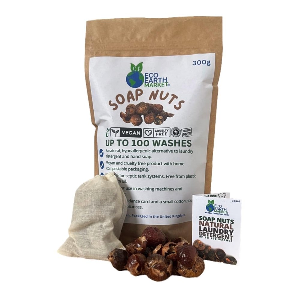 Soap Nuts | 300g | 100 Washes | Natural Laundry Detergent | 100% Compostable Pouch | Plastic-Free | Eco-Friendly