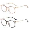 SIKAITE 2 Pairs Lightweight Comfortable Rectangle Reading Glasses Readers for Men Women Spring hinge (Brown and Decor, 2.75) view 1