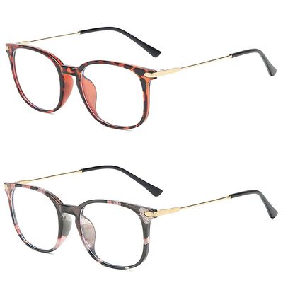 SIKAITE 2 Pairs Lightweight Comfortable Rectangle Reading Glasses Readers for Men Women Spring hinge (Leopard and Decor, 1.0)
