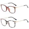 SIKAITE 2 Pairs Lightweight Comfortable Rectangle Reading Glasses Readers for Men Women Spring hinge (Leopard and Decor, 1.0) view 1