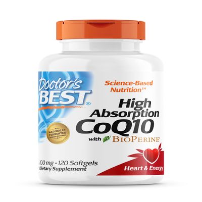 Doctor's Best, High Absorption CoQ10 with BioPerine, 100 mg, 120 Soft Capsules, Vegetable, Coenzyme Q10, Gluten Free, Non-GMO