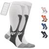 360 RELIEF 1 Pair Compression Socks for Women & Men - Graduated Support - Ideal for Running, Travel, Pregnancy, 15-20 mmHg, S/M, White view 1