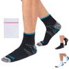 360 RELIEF 1 Pair Ankle Compression Socks - Supports Arch, Travel, Flight, Sports | L/XL, Black/Blue with Mesh Laundry Bag view 1