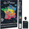 Bonanzana - Scratch Off Map of France - 70 x 42 cm - French Regions & Departments Visited - Travel Wall Art - Black view 1