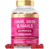 Hair Skin and Nails Gummies | 5000mcg Biotin | 120 Gummies | with Vitamins A, B12, B6, C, D, E & Zinc | Natural Raspberry Flavour | by Carlyle view 1