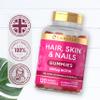 Hair Skin and Nails Gummies | 5000mcg Biotin | 120 Gummies | with Vitamins A, B12, B6, C, D, E & Zinc | Natural Raspberry Flavour | by Carlyle view 4