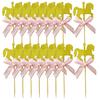 Honbay 30PCS Glitter Horse Cupcake Toppers Carousel Horse Theme Cake Toppers Dessert Toppers for Birthday Wedding Baby Shower Party (Pink Bow) view 1