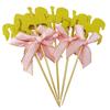 Honbay 30PCS Glitter Horse Cupcake Toppers Carousel Horse Theme Cake Toppers Dessert Toppers for Birthday Wedding Baby Shower Party (Pink Bow) view 3