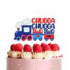 ga Chugga Tow Tow Cake Topper,2nd Train Theme Birthday Cake Decorations,Steam Train Tow Years Old Birthday Party Decoration Supplies view 1